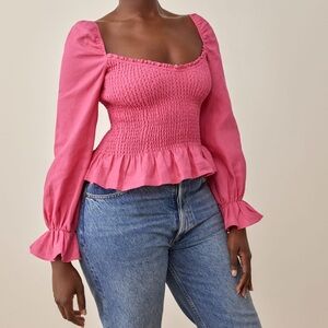 Reformation Cambria Linen Top